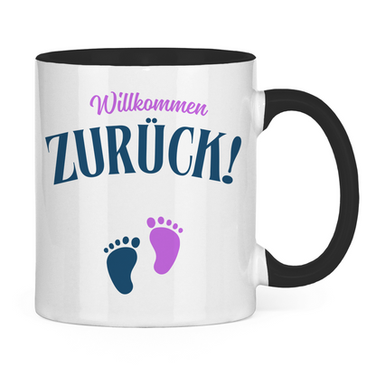 Tasse "Willkommen zurück" (Babyfüße)