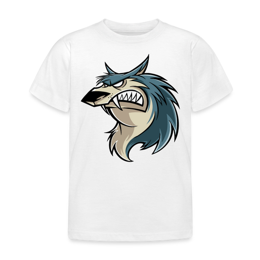 Kinder T-Shirt "Wütender Wolf" - Weiß