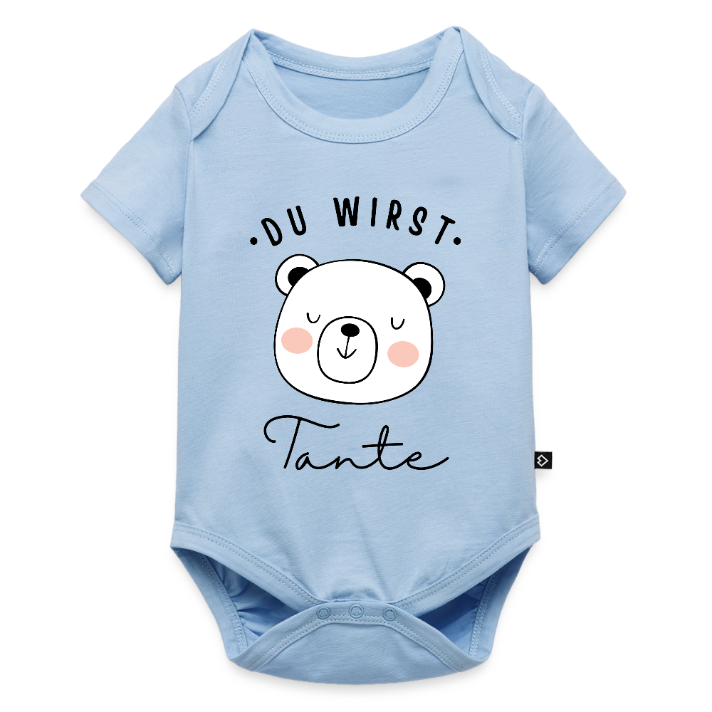 Baby Bio-Body "Du wirst Tante" (Teddybär-Motiv) - Hellblau