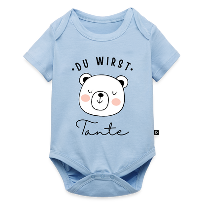 Baby Bio-Body "Du wirst Tante" (Teddybär-Motiv) - Hellblau