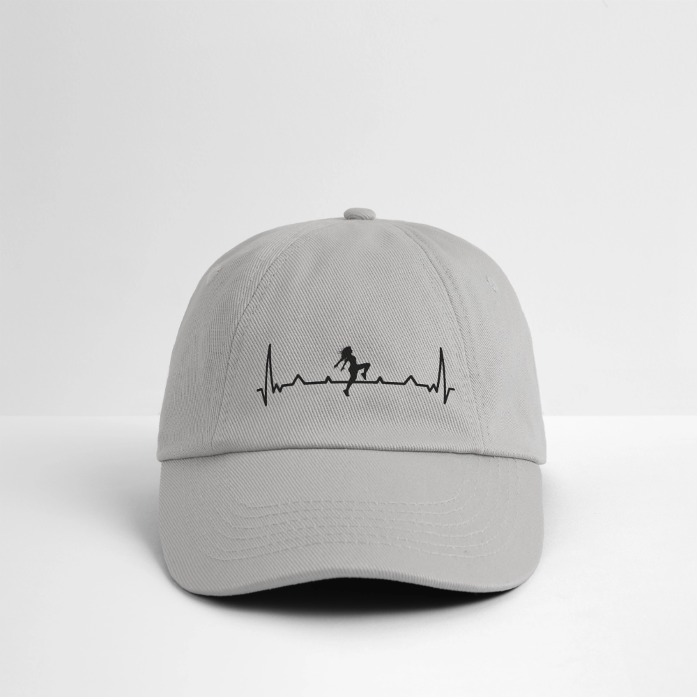 Baseballkappe "Tänzerin" (Herzschlag-Design) - Grau