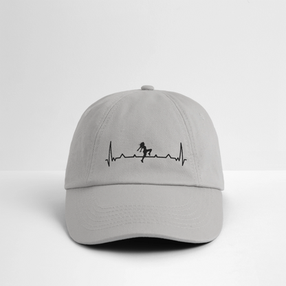 Baseballkappe "Tänzerin" (Herzschlag-Design) - Grau