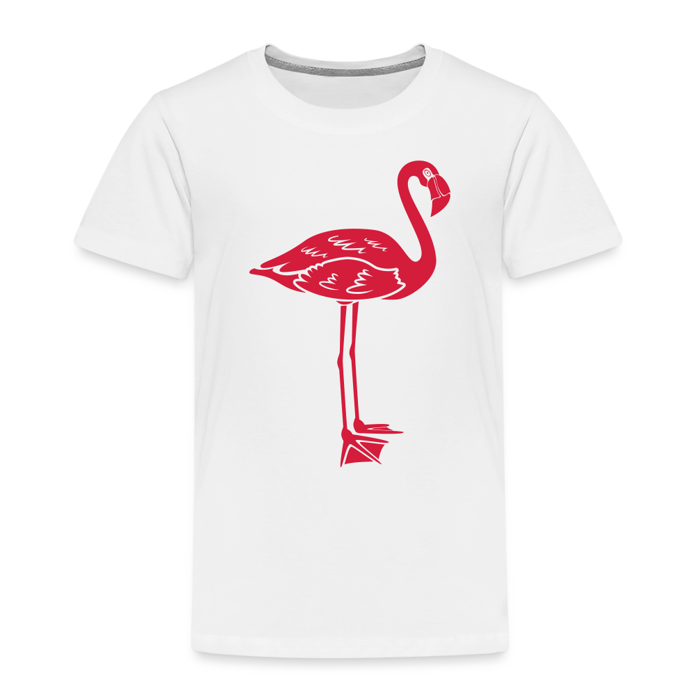 Kinder Premium T-Shirt "Großer Flamingo" - Weiß