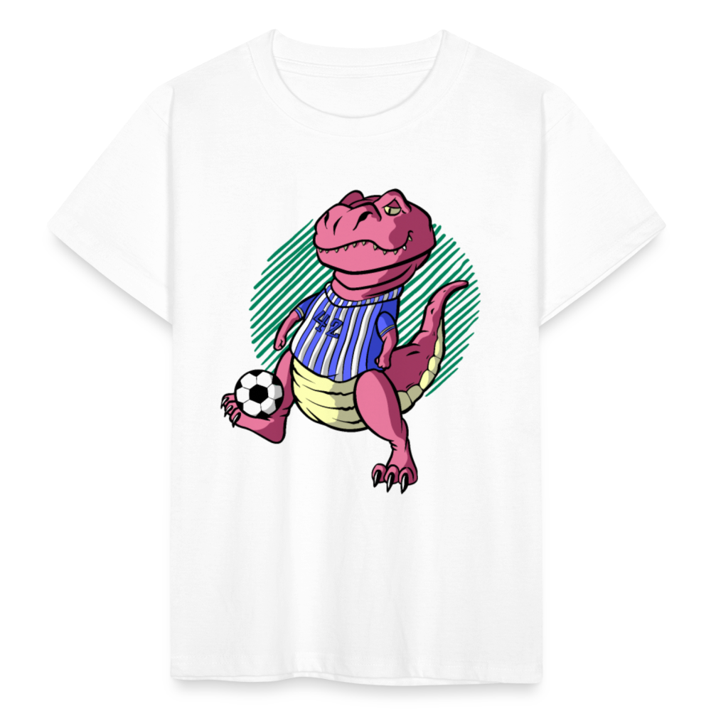 Kinder T-Shirt "Fußball-Dinosaurier" - Weiß