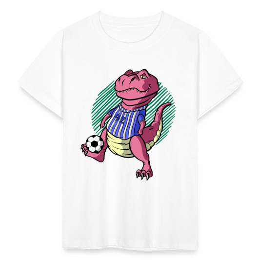 Kinder T-Shirt "Fußball-Dinosaurier" - Weiß