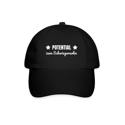 Baseballkappe "Potential zum Schwiegersohn" - Schwarz/Schwarz
