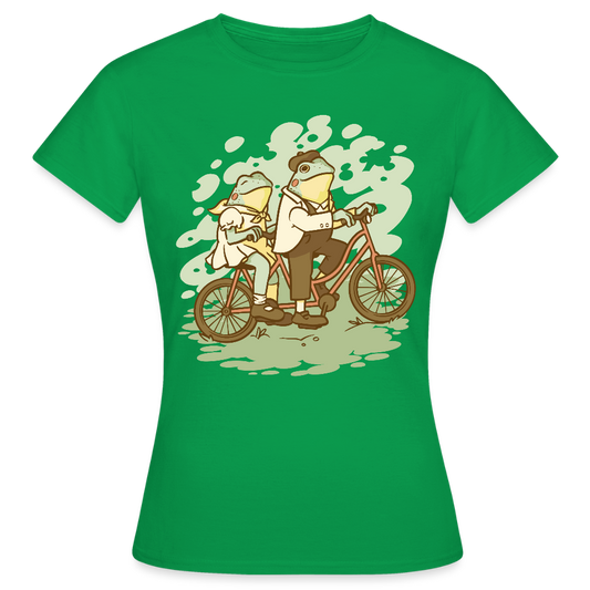 Frauen T-Shirt "Fahrrad Frösche" - Kelly Green
