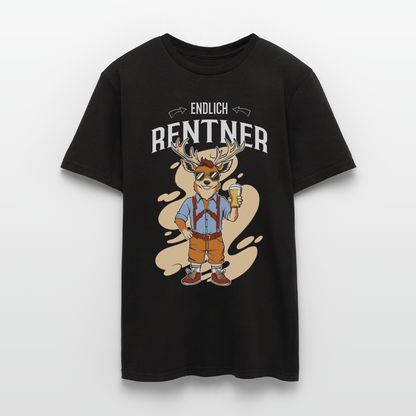 Männer T-Shirt "Endlich Rentner" (Weihnachtsmotiv) - Schwarz