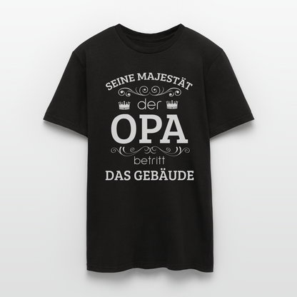 Männer T-Shirt "Seine Majestät der Opa betritt das Gebäude" - Schwarz