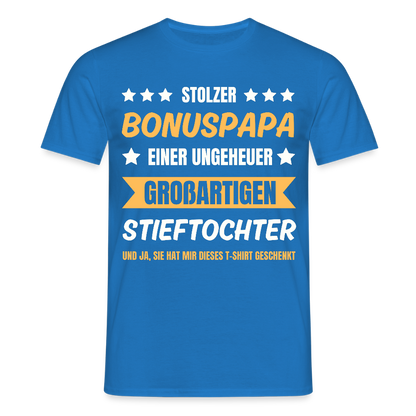 Männer T-Shirt "Stolzer Bonuspapa einer großartigen Stieftochter" - Royalblau