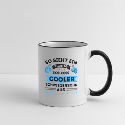 Tasse "So sieht ein richtig cooler Schwiegersohn aus" - Weiß/Schwarz