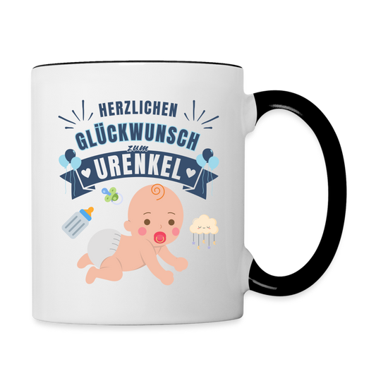 Tasse "Herzlichen Glückwunsch zum Urenkel" - Weiß/Schwarz