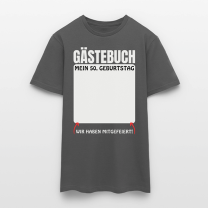 Männer T-Shirt "Gästebuch: Mein 50. Geburtstag" - Anthrazit