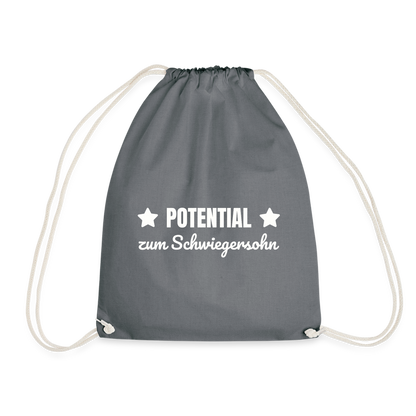 Turnbeutel "Potential zum Schweigersohn" - Grau