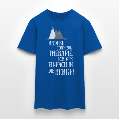 Männer T-Shirt "Andere gehen zur Therapie. Ich geh einfach in die Berge!" - Royalblau