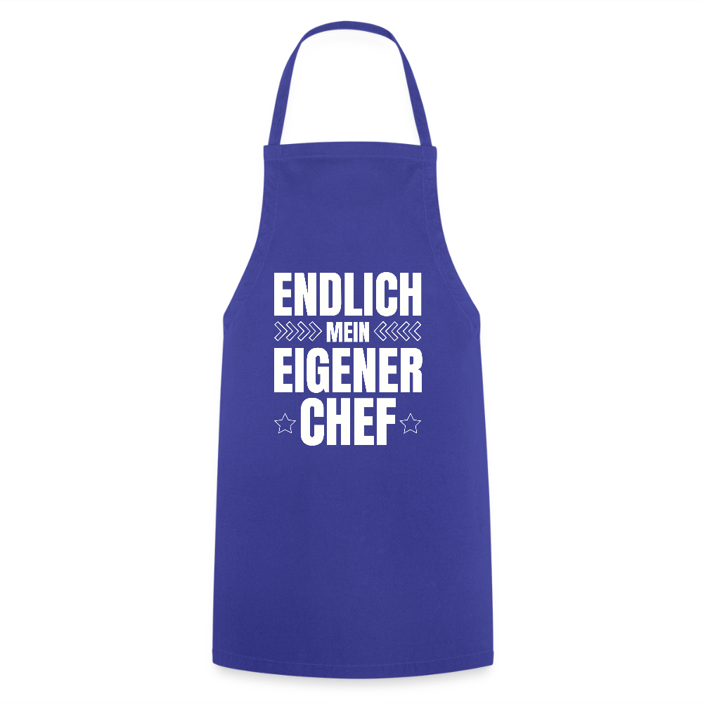 Kochschürze "Endlich mein eigener Chef" - Royalblau