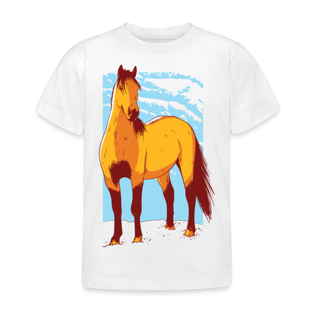 Kinder T-Shirt "Tolles Pferd" - Weiß