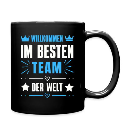 Schwarze Tasse "Willkommen im besten Team der Welt" - Schwarz