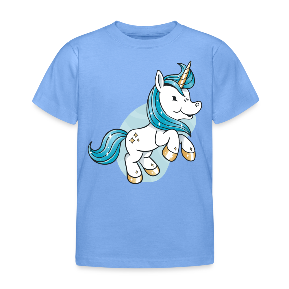 Kinder T-Shirt "Süßes Einhorn" - Himmelblau