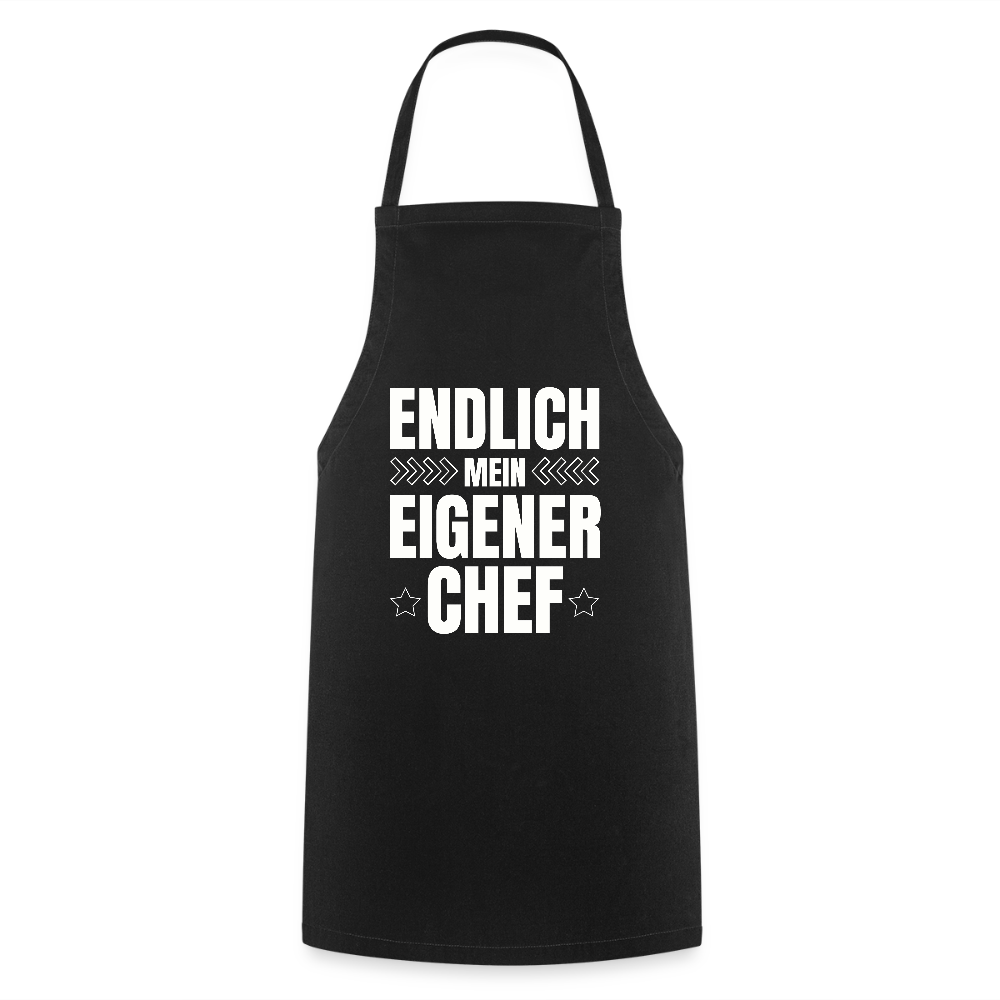 Kochschürze "Endlich mein eigener Chef" - Schwarz