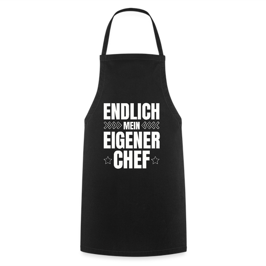 Kochschürze "Endlich mein eigener Chef" - Schwarz
