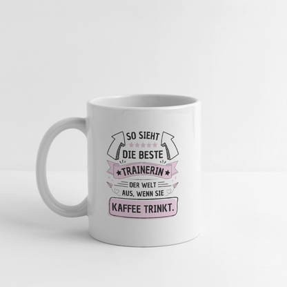 Tasse "Die beste Trainerin" (Kaffee) - Weiß