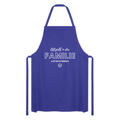 Kochschürze "Offiziell in der Familie aufgenommen" - Royalblau