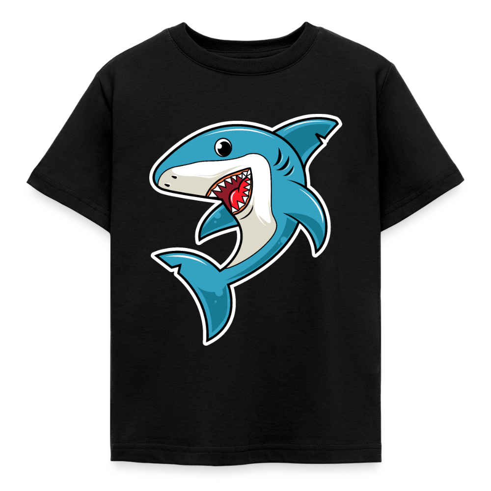 Kinder T-Shirt "Niedlicher Hai" - Schwarz