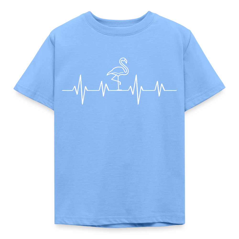 Kinder T-Shirt "Flamingo im Herzschlag" - Himmelblau