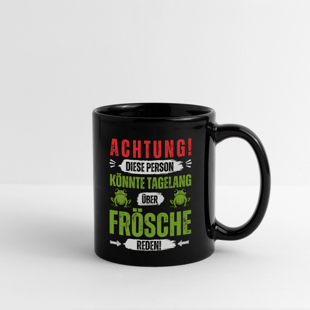 Tasse "Diese Person könnte tagelang über Frösche reden" - Schwarz