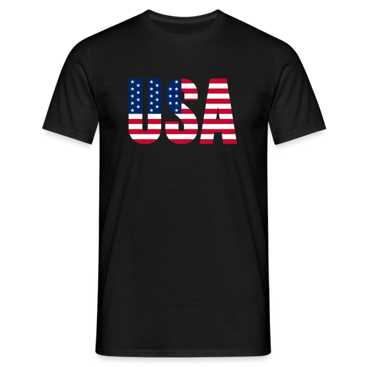 Männer T-Shirt "USA Schriftzug" - Schwarz