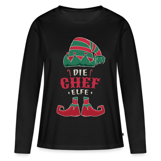 Frauen Premium Langarmshirt "Chef Elfe" - Schwarz