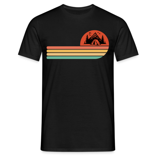 Männer T-Shirt "Camping Retro-Motiv" - Schwarz