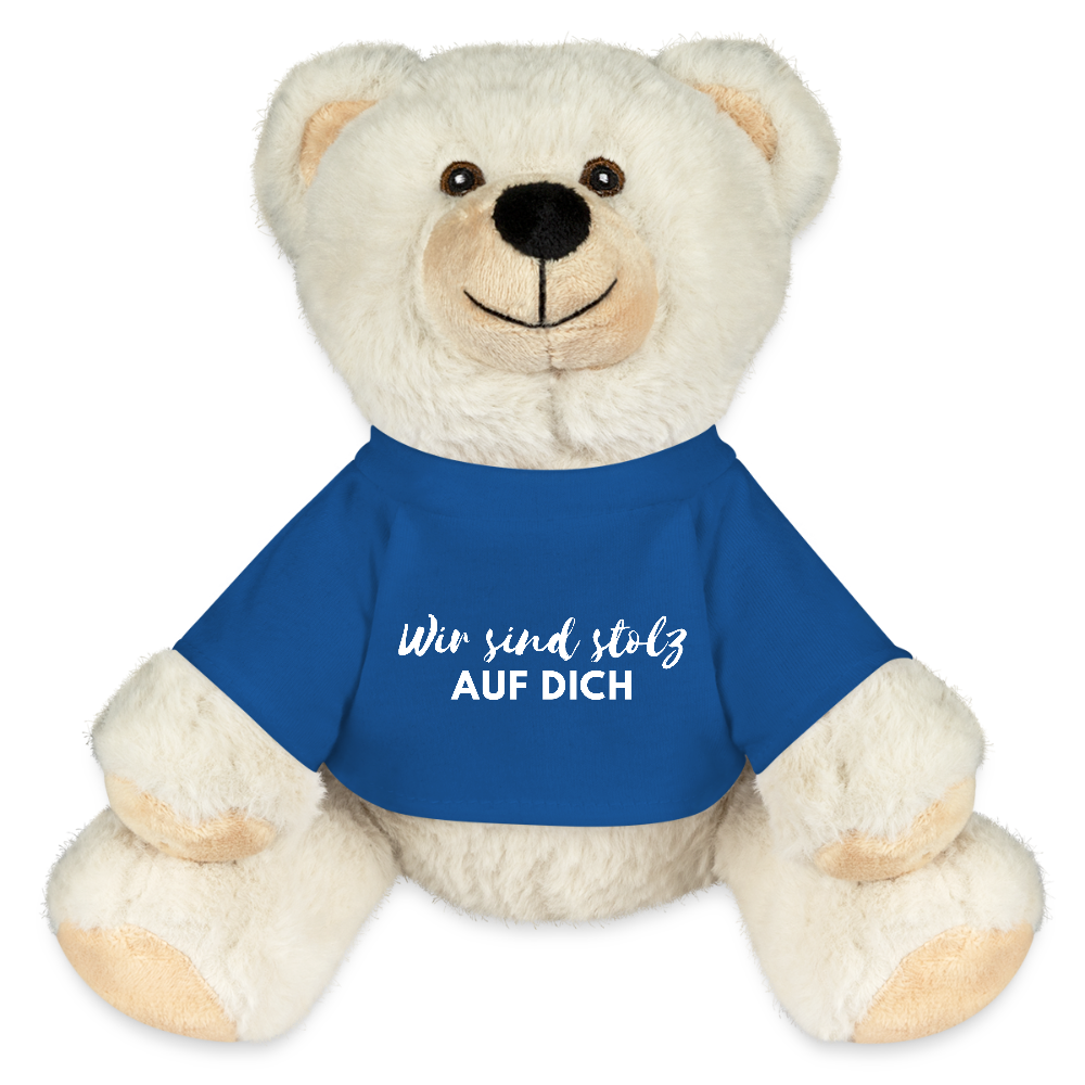 Teddybär "Wir sind stolz auf dich" - Königsblau