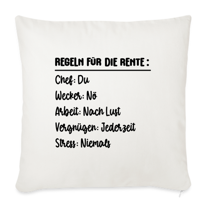 Sofakissen mit Füllung "Regeln für die Rente" - Naturweiß
