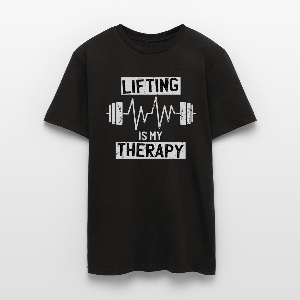 Männer T-Shirt "Lifting is my therapy" - Schwarz