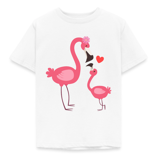 Kinder T-Shirt "Flamingo Familie" - Weiß