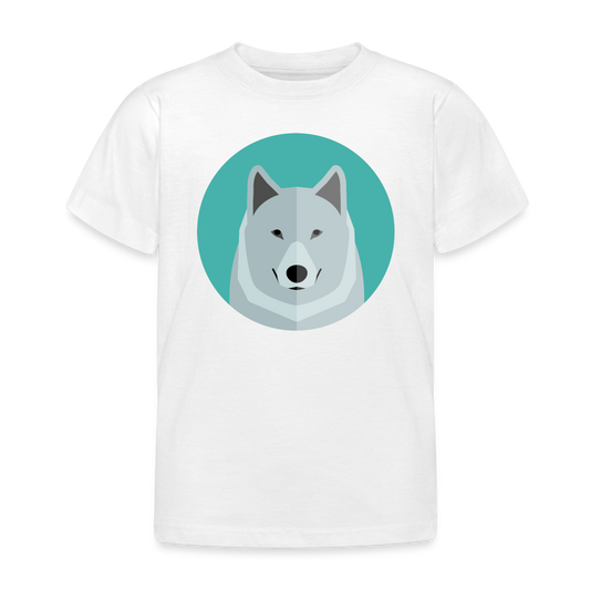 Kinder T-Shirt "Wolf im Kreis" - Weiß