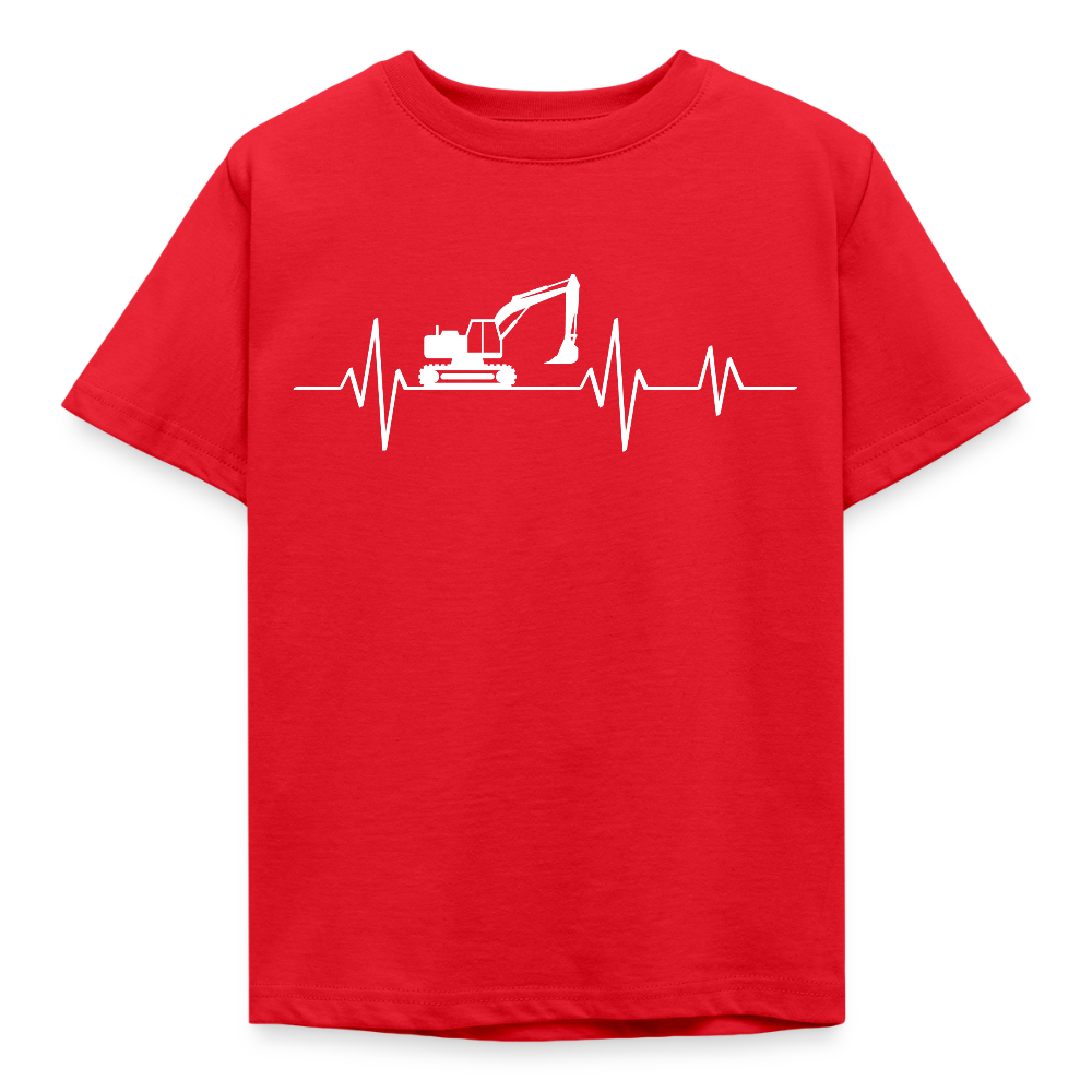 Kinder T-Shirt "Bagger im Herzschlag" - Rot