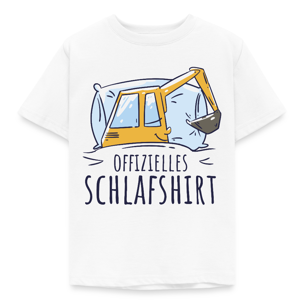 Kinder T-Shirt "Offizielles Schlafshirt" (Bagger) - Weiß