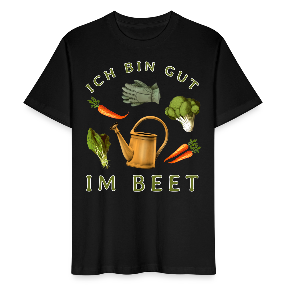 Männer Bio-T-Shirt "Ich bin gut im Beet" - Schwarz