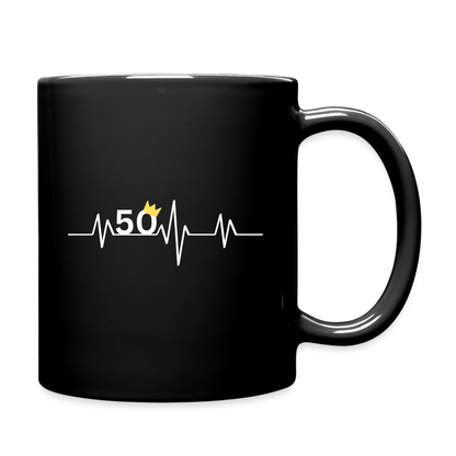 Tasse "50 mit gelber Krone" - Schwarz