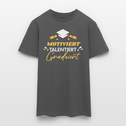 Männer T-Shirt "Motiviert, Talentiert, Graduiert" - Anthrazit