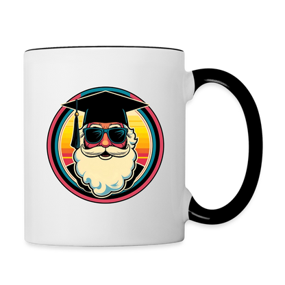 Tasse "Weihnachtsmann als Absolvent" - Weiß/Schwarz
