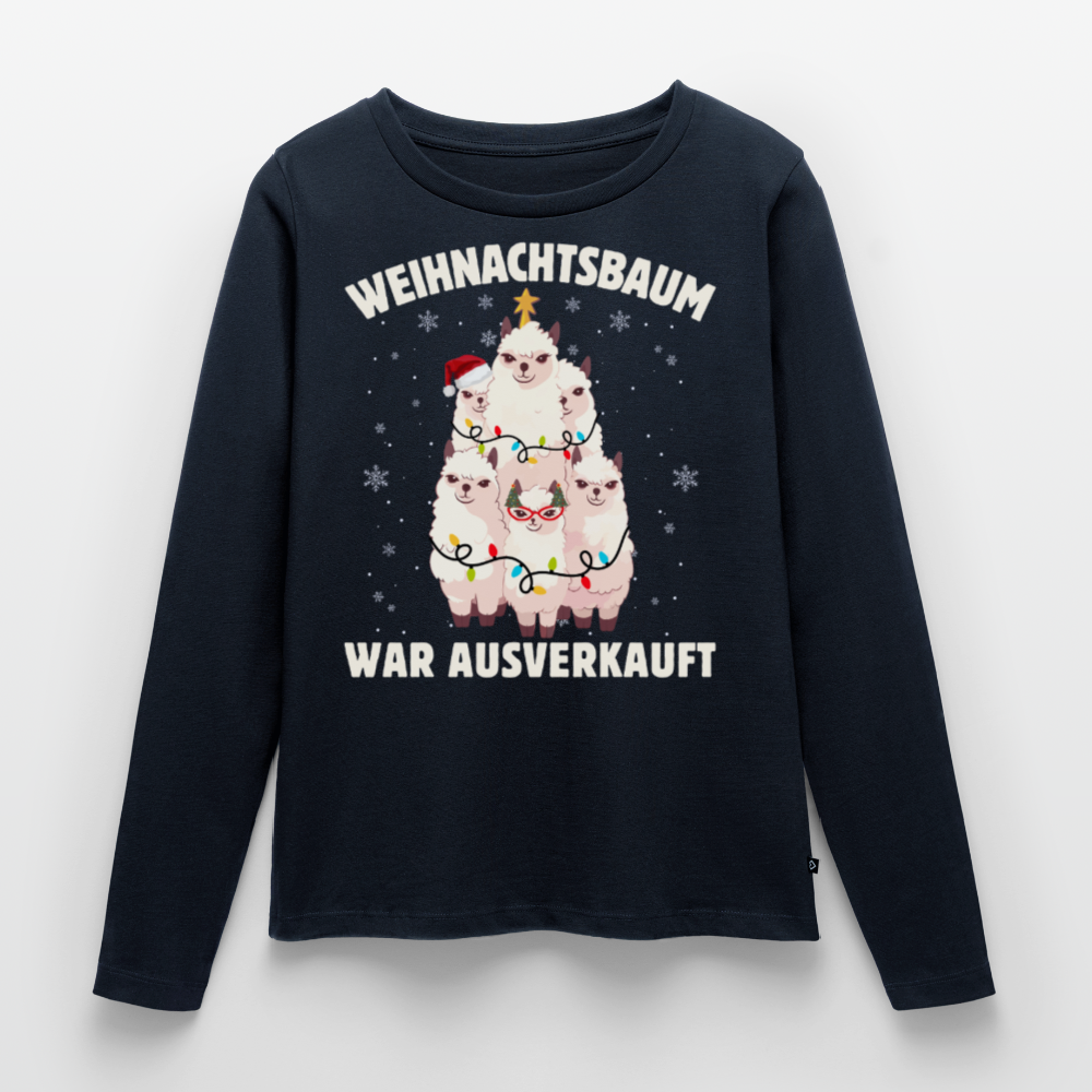 Bio-Langarmshirt "Weihnachtsbaum war ausverkauft" - Navy