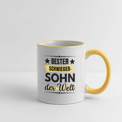 Tasse "Bester Schwiegersohn der Welt" - Weiß/Gelb