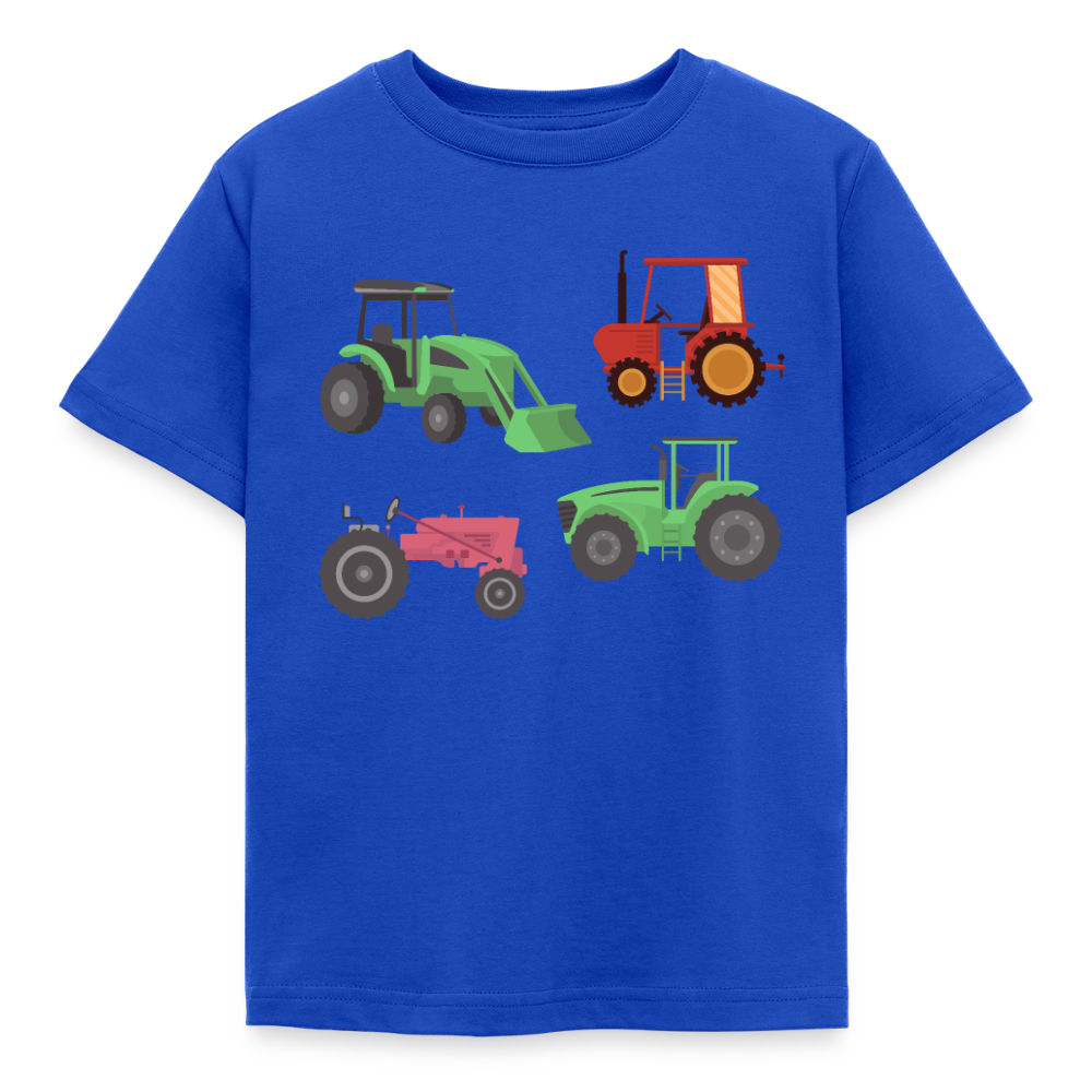 Kinder T-Shirt "4 Traktoren" - Royalblau