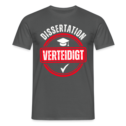 Männer T-Shirt "Dissertation verteidigt" - Anthrazit