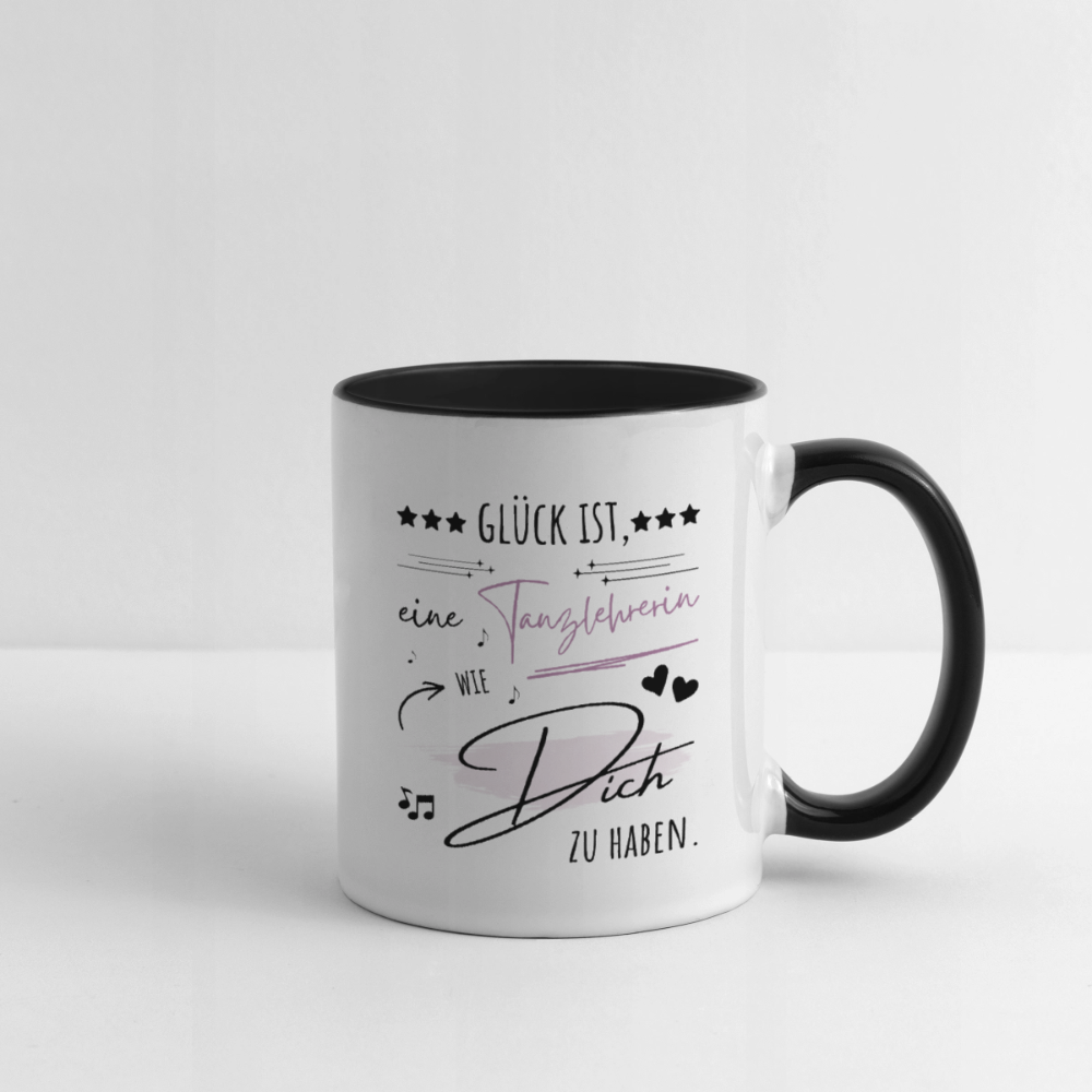 Tasse "Glück ist, eine Tanzlehrerin wie dich zu haben" - Weiß/Schwarz