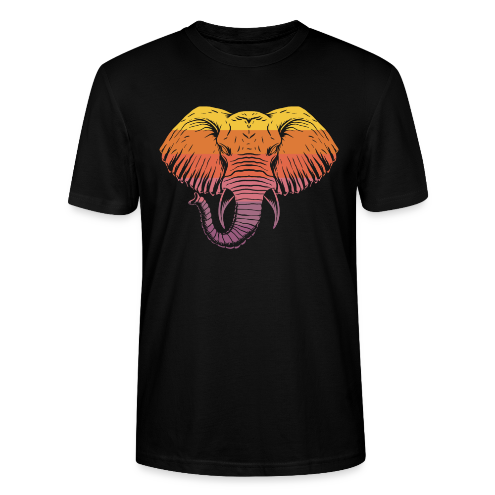 Männer Organic T-Shirt "Retro-Elefant" - Schwarz